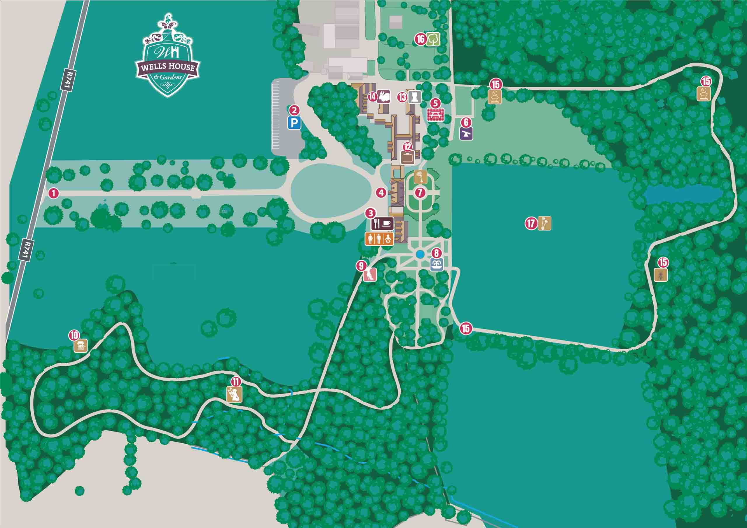 WELLS HOUSE GROUNDS MAP
