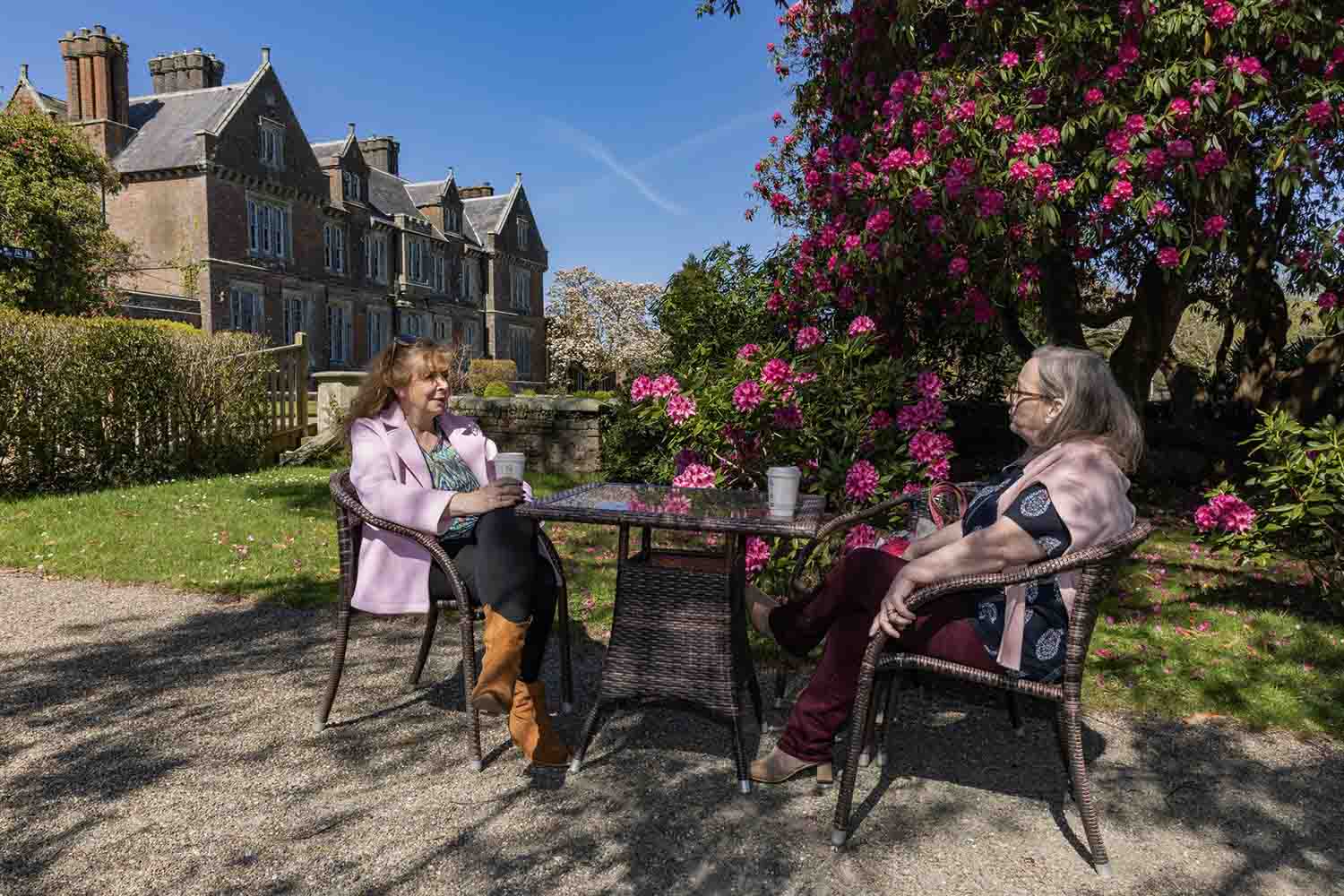 Wells House and Gardens 2025 Relaxing with a refreshment form the cafe Enjoying a coffee at Wells