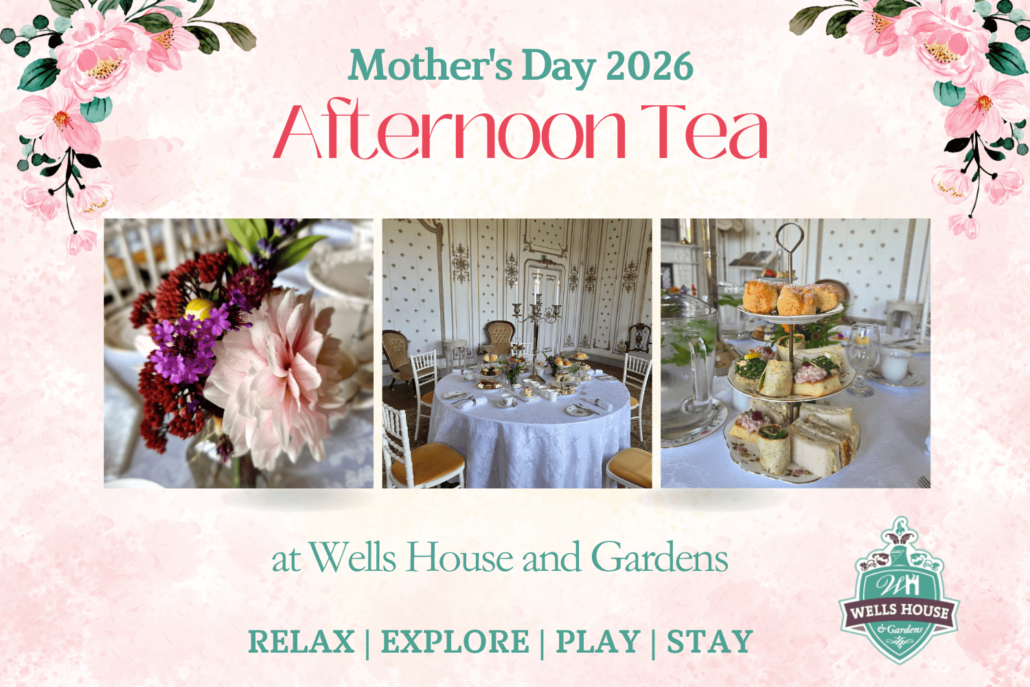 Table laid for afternoon tea